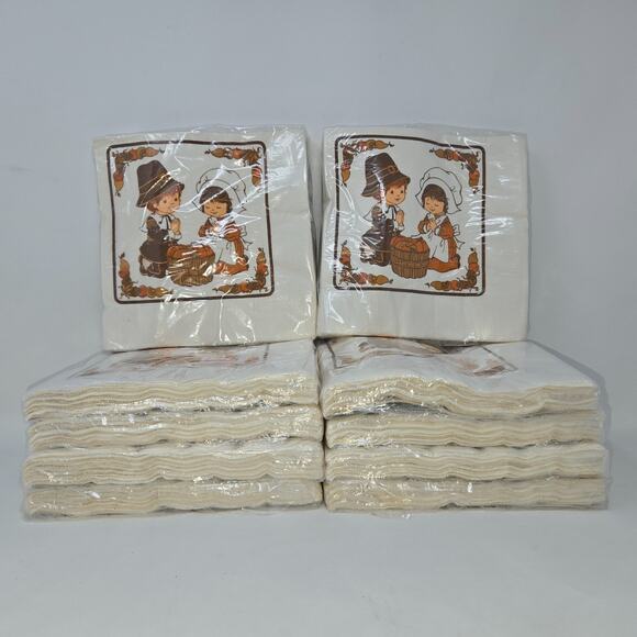 Hallmark Thanksgiving Luncheon Napkins Vintage 150 Napkins 10 Packs 65TNK 2-4 - Picture 3 of 11